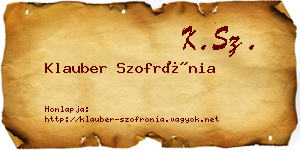 Klauber Szofrónia névjegykártya